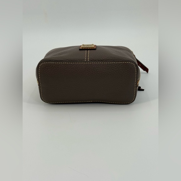 Dooney & Bourke Trixie Brown Pebbled Leather Dome Crossbody Brown Bag - Picture 4 of 16